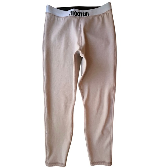 NIKE | RIBBED JUST DO IT LEGGINGS IN PUMICE LIKE NEW STRETCH WAISTBAND | LARGE - Picture 7 of 10